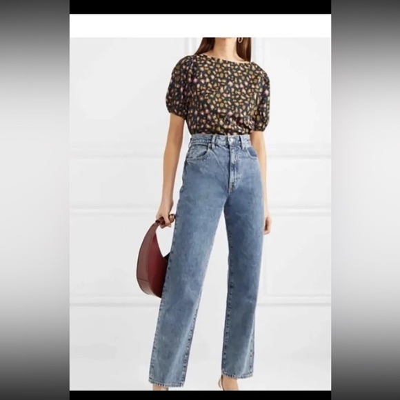 J. CREW Navy leopard print puff sleeve top blouse size Xs - Picture 4 of 8